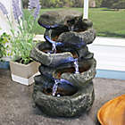 Alternate image 1 for Sunnydaze Stacked Rocks Indoor Tabletop Fountain in Light Grey