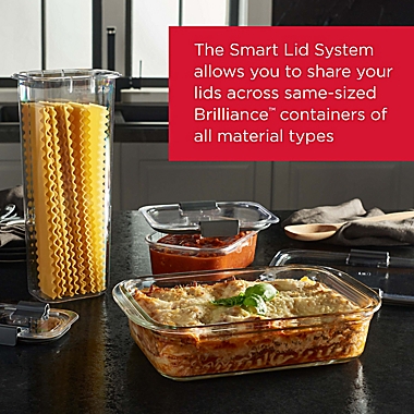 Rubbermaid&reg; Brilliance&trade; 4.7 Cup Rectangular Glass Food Storage Container. View a larger version of this product image.
