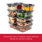 Alternate image 4 for Rubbermaid&reg; Brilliance 10-Piece Glass Storage Containers Set