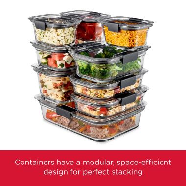 Rubbermaid&reg; Brilliance 10-Piece Glass Storage Containers Set. View a larger version of this product image.