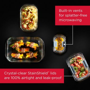 Rubbermaid&reg; Brilliance 10-Piece Glass Storage Containers Set. View a larger version of this product image.