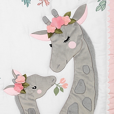 Lambs &amp; Ivy&reg; Giraffe and A Half 4-Piece Crib Bedding Set in White/Grey. View a larger version of this product image.