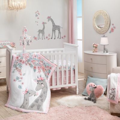 Lambs &amp; Ivy&reg; Giraffe and A Half 4-Piece Crib Bedding Set in White/Grey