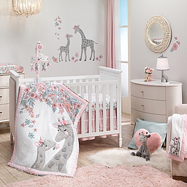 Lambs &amp; Ivy&reg; Giraffe and A Half 4-Piece Crib Bedding Set in White/Grey. View a larger version of this product image.