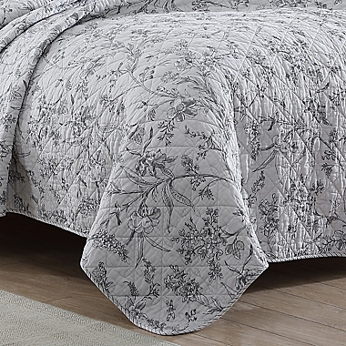Branch Toile 2-Piece Twin Reversible Quilt Set in Grey. View a larger version of this product image.