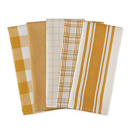 Assorted Kitchen Towels in Honey Gold (Set of 5)
