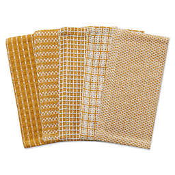 Assorted Geometric Dishcloths in Honey Gold (Set of 5)