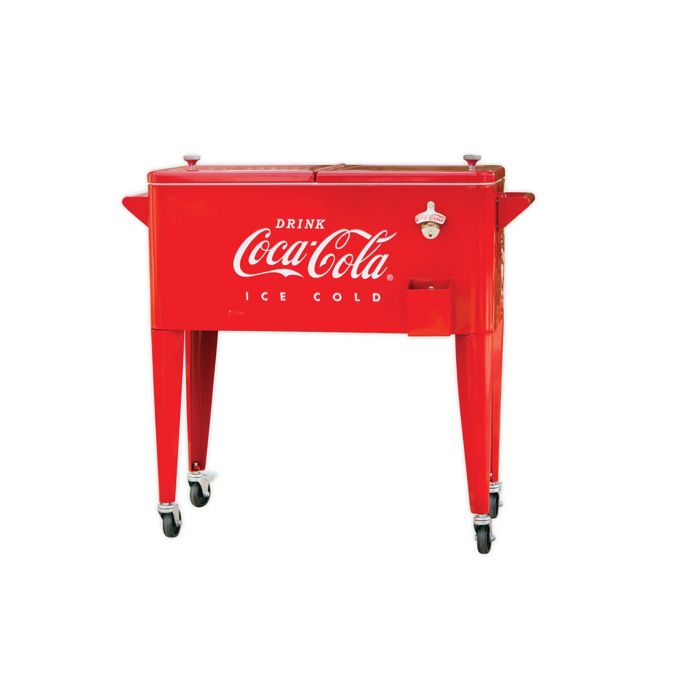coca cola rolling cooler cart