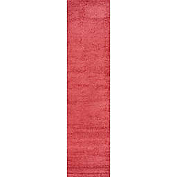 JONATHAN Y Supersoft 2' x 10' Haze Solid Low-Runner Rug in Red