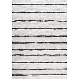 JONATHAN Y Santa Monica 3'11" x 6'  Stripe Indoor/Outdoor Area Rug In Ivory/Black