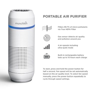 Munchkin&reg; Portable Air Purifier in White. View a larger version of this product image.