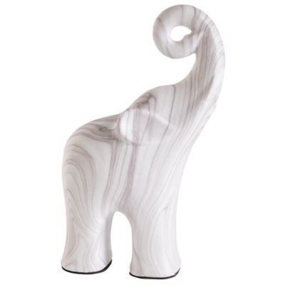 Home Essentials & Beyond 13.25-Inch Marble Elephant Figurine in White image