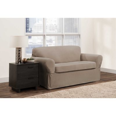 Zenna Home: Smart Fit Portland 2-Piece Stretch Loveseat Slipcover Set