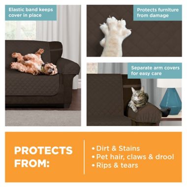 Zenna Home Smart Fit Reversible Faux Suede Furniture Cover Collection. View a larger version of this product image.
