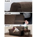 Alternate image 3 for Zenna Home Smart Fit Reversible 3-Piece Faux Suede Loveseat Cover in Mocha