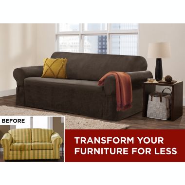 Zenna Home Smart Fit Suede Furniture Slipcover Collection. View a larger version of this product image.