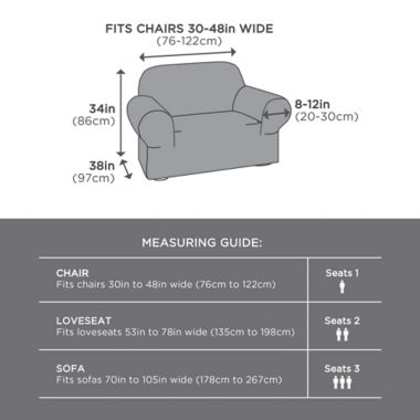 Zenna Home Smart Fit Stretch Suede Sofa Slipcover in Grey. View a larger version of this product image.