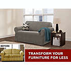 Alternate image 3 for Zenna Home Smart Fit Stretch Suede Loveseat Slipcover in Grey