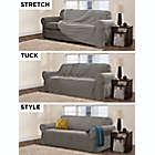 Alternate image 4 for Zenna Home Smart Fit Stretch Suede Loveseat Slipcover in Grey