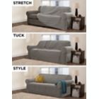 Alternate image 4 for Zenna Home Smart Fit Stretch Suede Loveseat Slipcover in Grey
