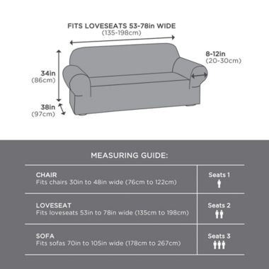 Zenna Home Smart Fit Stretch Suede Loveseat Slipcover in Grey. View a larger version of this product image.