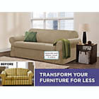 Alternate image 3 for Zenna Home Smart Fit Stretch Suede 2-Piece Sofa Slipcover in Tan