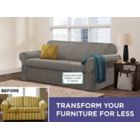 Alternate image 3 for Zenna Home Smart Fit Stretch Suede 2-Piece Sofa Slipcover in Grey