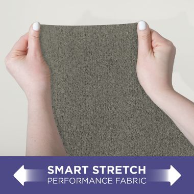 Zenna Home Smart Fit Stretch Suede 2-Piece Sofa Slipcover in Grey. View a larger version of this product image.