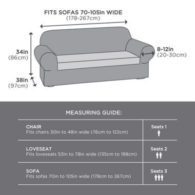 Zenna Home Smart Fit Stretch Suede 2-Piece Sofa Slipcover in Grey. View a larger version of this product image.