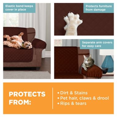 Zenna Home Smart Fit Plush 3-Piece Waterproof Loveseat Cover in Garnet. View a larger version of this product image.