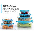 Alternate image 2 for Stretch and Fresh 12-Piece Stackable Food Storage Container Set in Clear/Blue