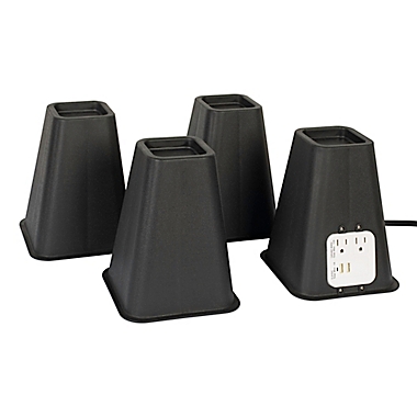 Simply Essential &trade; Bed Lift with Outlets and USB Ports (Set of 4). View a larger version of this product image.