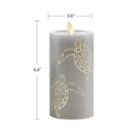 Alternate image 2 for Luminara&reg; Moving Flame&reg; 6.5-Inch Grey Turtle Real-Flame Effect Pillar Candle