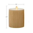 Alternate image 2 for Luminara&reg; Moving Flame&reg; 4.5-Inch Gold Ribbed Real-Flame Effect Pillar Candle
