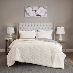 Madison Park® Adler 3-Piece Reversible Full/Queen Comforter Set in Ivory/Grey