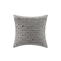 INK+IVY Kerala  Square Throw Pillow in Grey
