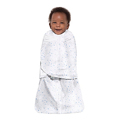 HALO&reg; SleepSack Small Moons 2-in-1 Swaddle in Blue. View a larger version of this product image.