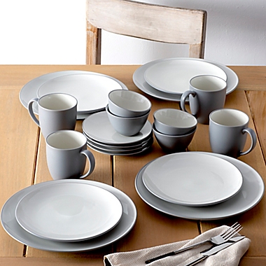 Noritake&reg; Colorwave Rim 4-Piece Place Setting in Slate. View a larger version of this product image.