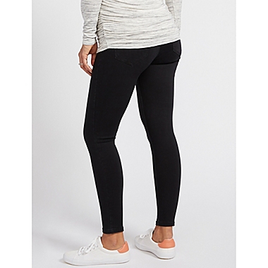 Motherhood Maternity&reg; Medium Secret Fit Belly Maternity Jeggings in Black. View a larger version of this product image.