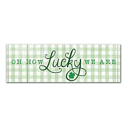 Green Plaid Oh How Lucky 12x36 Canvas Wall Art