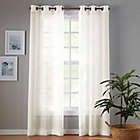 Alternate image 0 for Simply Essential&trade; Plaid 84-Inch Grommet Sheer Curtain Panels in Egret Taupe (Set of 2)