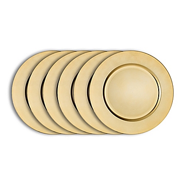 Simply Essential&trade; Charger Plates in Gold (Set of 6). View a larger version of this product image.