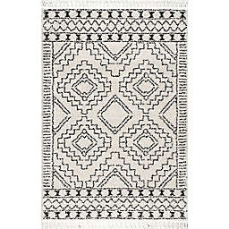 nuLOOM Vasiliki Moroccan Tribal Tassel 5' x 8' Area Rug in Off White