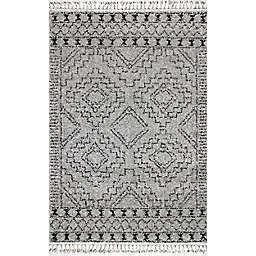 nuLOOM Vasiliki Moroccan Tribal Tassel 9&#39; x 12&#39; Area Rug in Grey