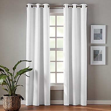 Simply Essential&trade; Robinson 84-Inch Grommet Blackout Curtain Panels in White (Set of 2). View a larger version of this product image.