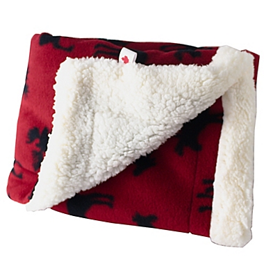 CosyCare CosyToes Mountain Fleece and Sherpa Baby Blanket in Red. View a larger version of this product image.