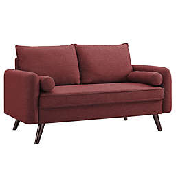 Lifestyle Solutions® Liam Loveseat with Hairpin Legs in Burgundy