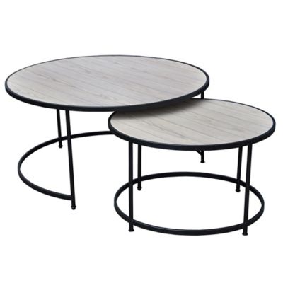 Bee &amp; Willow&trade; 2-Piece Round Nesting Coffee Table Set in Light Natural