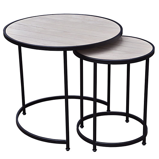 Alternate image 1 for Bee & Willow™ 2-Piece Round Nesting Side Table Set in Light Natural