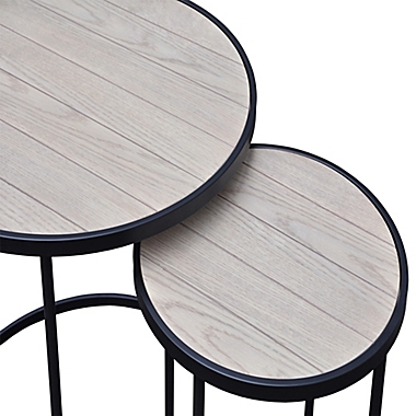 Bee &amp; Willow&trade; 2-Piece Round Nesting Side Table Set in Light Natural. View a larger version of this product image.